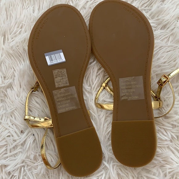 authentic tory burch Emmy gold sandals sz 7 - Picture 9 of 11